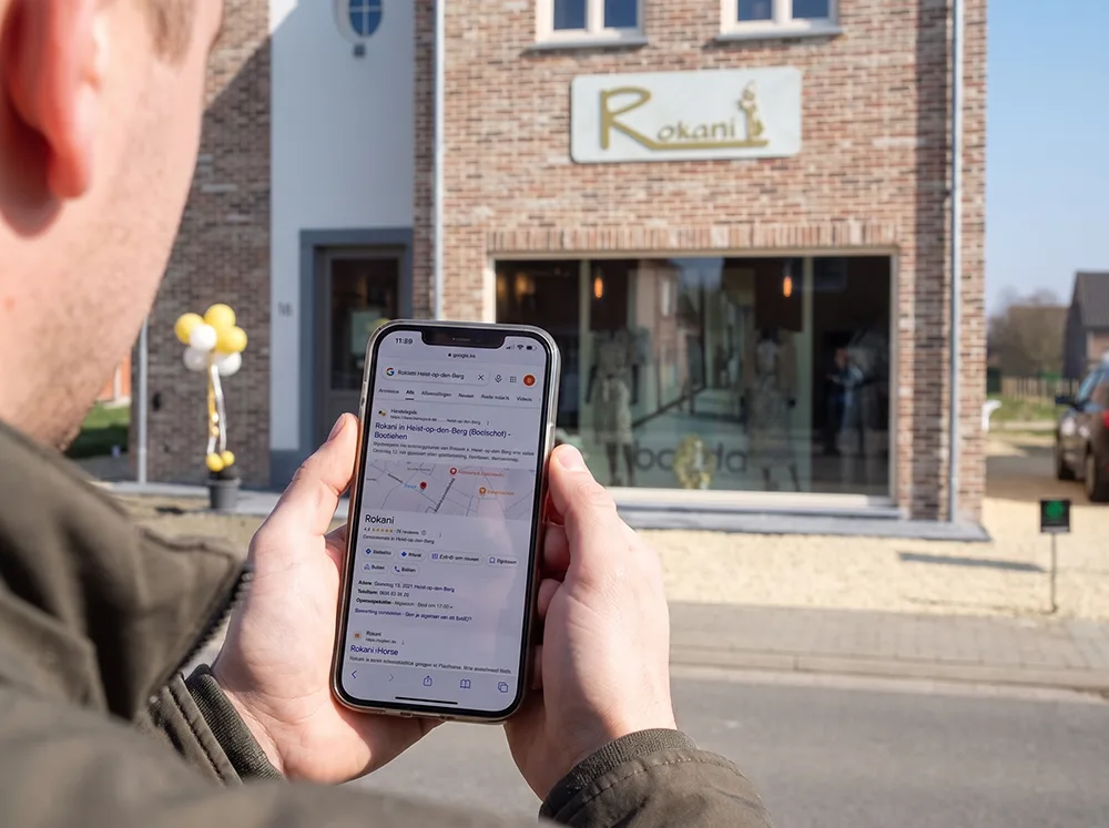 Een voorbeeld van lokaal zoeken naar een boetiek in Heist-op-den-Berg