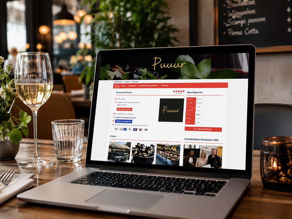 Voorbeeld website Puuur uit Beringen op Handelsgids.be